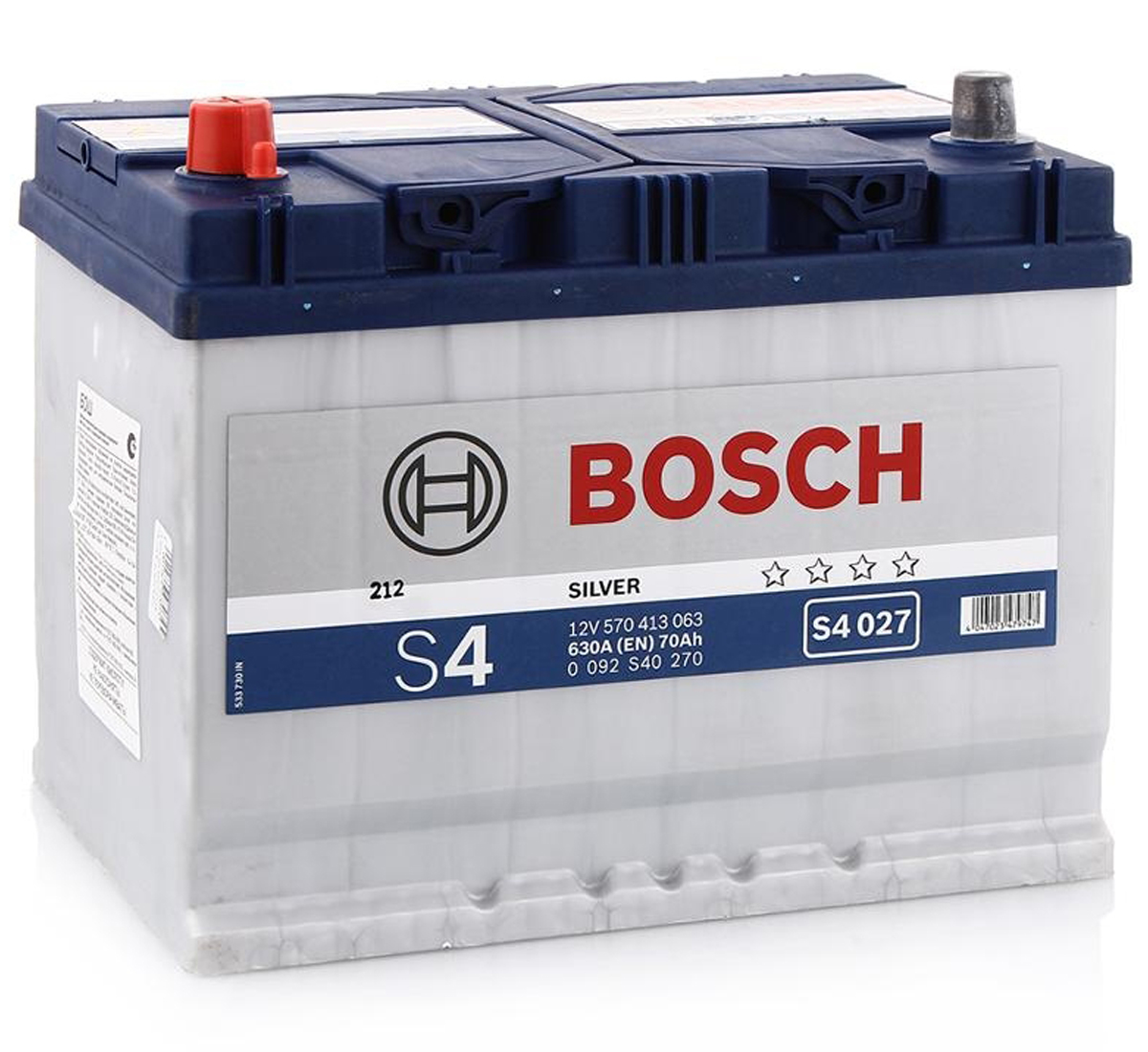 Аккумулятор автомобильный 70 а ч. Аккумулятор Bosch 60ah. Аккумулятор Bosch s4 Asia 70 а/ч 630 а прямая (l+; 1; Rus) 260x175x220. Автомобильный аккумулятор Bosch s4 028. Аккумулятор Bosch 0 092 s40 270 630a 70r.